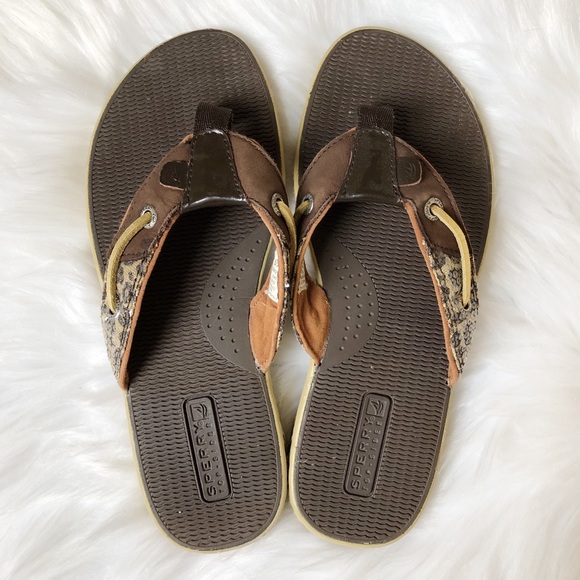 Sperry Shoes - Sperry Seafish Flip Flop Sandals // Leopard Sequin